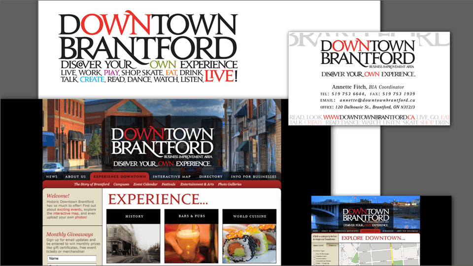 Downtown Brantford BIA rebranding, website and app design