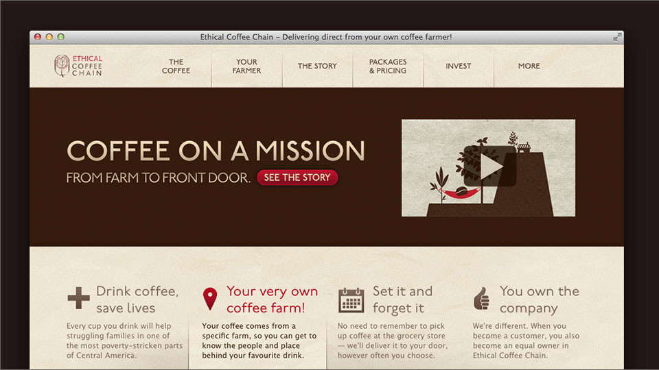 Ethical Coffee startup subscription e-commerce implementation